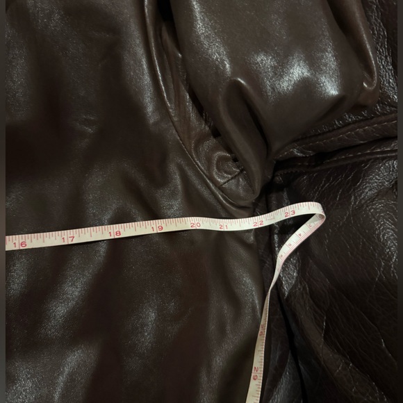 Vintage Perry Ellis Dark Brown lamb Leather Jacket sz 10 from Saks 5th Avenue - Picture 9 of 13